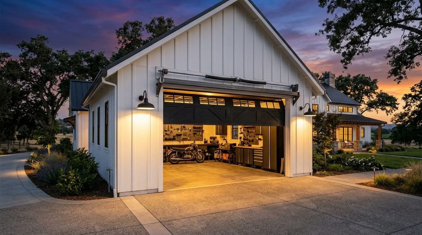Shannon Garage Door Repair Garage Door Gliding Open Revealing Warm Illuminated Interior